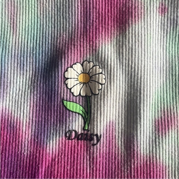 Forever 21 Size Medium Tie Dye Flower Printed Cropped Tank Top - Picture 4 of 6